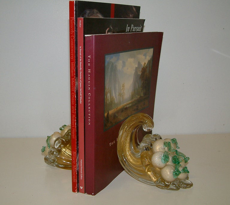 Mid-Century Modern Rare Murano Glass Cornucopia Bookends For Sale